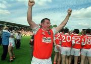 16 July 2000; Cathal O'Rourke of Armagh celebrates following the Bank of Ireland Ulster Senior Football Championship Final match between Armagh and Derry at St Tiernach's Park in Clones, Monaghan. Photo by Damien Eagers/Sportsfile