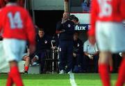 19 July 2000; Shelbourne manager Dermot Keely during the UEFA Champions League 1st Qualifying Round 2nd Leg match between Shelbourne and Sloga Jugomagnat at Tolka Park in Dublin. Photo by Damien Eagers/Sportsfile