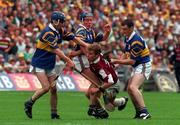 1 September 1996; Rory Gantley of Galway is surrounded by Tipperary defenders during the All-Ireland Minor Hurling Championship Final match between Tipperary and Galway at Croke Park in Dublin. Photo by David Maher/Sportsfile