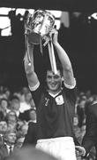 6 September 1987; Liam Hayes of Galway lifts the Liam MacCarthy Cup following the All-Ireland Senior Hurling Championship Final match between Galway and Kilkenny at Croke Park in Dublin. Photo by Ray McManus/Sportsfile