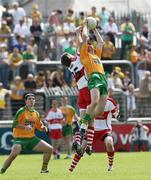1 June 2008; Eamon Doherty, Donegal, in action against Mark O'Connor, Derry. ESB Ulster Minor Championship Quarter-Final, Donegal v Derry, MacCumhaill Park, Ballybofey, Co. Donegal. Picture credit: Oliver McVeigh / SPORTSFILE