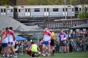 3 May 2015; A subway train passes by during the game. Connacht GAA Football Senior Championship, Preliminary Round, New York v Galway. Gaelic Park, New York, USA. Picture credit: Ray Ryan / SPORTSFILE