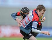 4 May 2015; Adam Treanor, Mullingar, is tackled by Ronan Cleary, Tullamore. U13 McGowan Cup Final, Mullingar v Tullamore.  Picture credit: Sam Barnes / SPORTSFILE