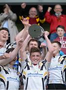 4 May 2015; Mark McDermott, Carlow, raises the cup. U17 Culliton Cup Final, Carlow v Tullamore.  Picture credit: Sam Barnes / SPORTSFILE