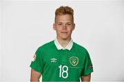 22 April 2015; Anthony Scully, Republic of Ireland. Republic of Ireland U17 Squad Portraits and Squad Photo ahead of UEFA U17 Finals, Johnstown House Hotel, Enfield, Co. Meath. Picture credit: Pat Murphy / SPORTSFILE