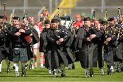 3 May 2015; Bagpipers lead the teams around the pitch. Allianz Hurling League, Division 1 Final, Cork v Waterford. Semple Stadium, Thurles, Co. Tipperary. Picture credit: Cody Glenn / SPORTSFILE