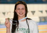 3 May 2015; Iseult Hayes, Sunday's Well, after winning the women's 50m back-stroke final. 2015 Irish Open Swimming Championships at the National Aquatic Centre, Abbotstown, Dublin. Picture credit: Piaras Ó Mídheach / SPORTSFILE