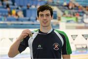 3 May 2015; Nicholas Quinn, Castlebar, with his medal after winning the men's 200m breast-stroke final. 2015 Irish Open Swimming Championships at the National Aquatic Centre, Abbotstown, Dublin. Picture credit: Piaras Ó Mídheach / SPORTSFILE