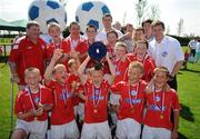 7 June 2008; The victorious Shelbourne team with Keith Fahey, St Patrick's Athletic, and Joe Gamble, Cork City, after they won the Danone Nations Cup National Final. AUL Complex, Clonshaugh, Dublin. Picture credit: Ray McManus / SPORTSFILE
