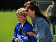 7 June 2008; Chris Reid, Willow Park FC, Athlone, Co. Westmeath, is comforted by his mother Anne after his side was beaten in the Danone Nations Cup National Final. Shelbourne FC, Dublin, v Willow Park, Athlone, Co. Westmeath. AUL Complex, Clonshaugh, Dublin. Picture credit: Ray McManus / SPORTSFILE