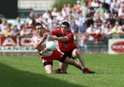 8 June 2008; Colm Cavanagh, Tyrone, in action against Liam Doyle, Down. GAA Football Ulster Senior Championship Quarter-Final, Tyrone v Down, Healy Park, Omagh, Co. Tyrone. Picture credit: Oliver McVeigh / SPORTSFILE