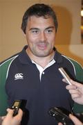 9 June 2008; Ireland's Tony Buckley is interviewed by media at the team hotel. 2008 Ireland Rugby Summer Tour, Grand Hyatt Hotel, Melbourne, Australia. Picture credit: Martin Philbey / SPORTSFILE
