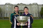 6 May 2015; Meath footballer Donal Keogan and Wexford footballer Ciaran Lyng in attendance at the launch of the 2015 Leinster GAA Senior Championships. Farmleigh House & Gardens, Phoenix Park, Dublin. Picture credit: Stephen McCarthy / SPORTSFILE