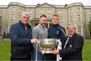 6 May 2015; Wicklow football manager Johnny Magee, footballer Dean Healy, with Louth County Board PRO David Murray, left, and Chairman Martin Coleman, right, in attendance at the launch of the 2015 Leinster GAA Senior Championships. Farmleigh House & Gardens, Phoenix Park, Dublin. Picture credit: Stephen McCarthy / SPORTSFILE