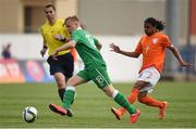 7 May 2015; Anthony Scully, Republic of Ireland, in action against Timothy Fosu-Mensah, The Netherlands. UEFA European U17 Championship Finals Group D, Republic of Ireland v Netherlands. Sozopol Stadium, Sozopol, Bulgaria. Picture credit: Pat Murphy / SPORTSFILE