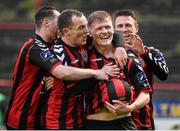 8 May 2015; Derek Prendergast, right, Bohemians, celebrates after scoring his side's first goal with team-mates. SSE Airtricity League Premier Division, Bohemians v Limerick FC, Dalymount Park, Dublin. Picture credit: David Maher / SPORTSFILE