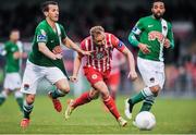 8 May 2015; Sander Puri, Sligo Rovers, in action against Liam Miller, Cork City. SSE Airtricity League Premier Division, Cork City v Sligo Rovers, Turners Cross, Cork. Picture credit: Eoin Noonan / SPORTSFILE