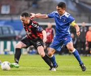 8 May 2015; Paddy Kavanagh, Bohemians, in action against Shane Duggan, Limerick FC. SSE Airtricity League Premier Division, Bohemians v Limerick FC, Dalymount Park, Dublin. Picture credit: David Maher / SPORTSFILE