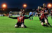 8 May 2015; Jason Byrne, Bohemians, celebrates after scoring his side's second goal with team-mates Adam Evans and Lorcan Fitzgerald. SSE Airtricity League Premier Division, Bohemians v Limerick FC, Dalymount Park, Dublin Picture credit: David Maher / SPORTSFILE