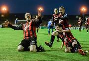 8 May 2015; Jason Byrne, Bohemians, celebrates after scoring his side's second goal with team-mates Adam Evans and Lorcan Fitzgerald. SSE Airtricity League Premier Division, Bohemians v Limerick FC, Dalymount Park, Dublin Picture credit: David Maher / SPORTSFILE