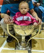 8 May 2015; Georgia Rose, aged 1, from Castleknock, in the National Football League division 1 trophy during a Dublin GAA open night. St. Brigidâ€™s GAA Club, Russell Park, Dublin. Picture credit: Piaras Ó Mídheach / SPORTSFILE