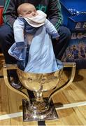 8 May 2015; Jake Rebetto-Redmond, five months, from Mulhuddard, in the National Football League division 1 trophy at a Dublin GAA open night. St. Brigidâ€™s GAA Club, Russell Park, Dublin. Picture credit: Piaras Ó Mídheach / SPORTSFILE