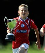 7 June 2008; The Shelbourne captain Aaron Ashe celebrates after winning the Danone Nations Cup National Final. AUL Complex, Clonshaugh, Dublin. Picture credit: Ray McManus / SPORTSFILE