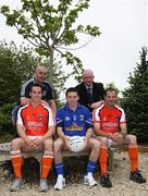 9 June 2008; Pictured at a photocall, front row, left to right, Aaron Kernan, Armagh, Ronan Flanagan, Cavan, Stephen McDonnell, Armagh, back row,  Cavan manager Donal Keoghan, left, and Armagh manager Peter McDonnell. GAA photocall ahead of Cavan v Armagh, Four Seasons Hotel, Monaghan. Picture credit: Oliver McVeigh / SPORTSFILE