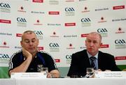 9 June 2008; Cavan manager Donal Keoghan, left, and Armagh manager Peter McDonnell during a press briefing. GAA photocall ahead of Cavan v Armagh, Four Seasons Hotel, Monaghan. Picture credit: Oliver McVeigh / SPORTSFILE