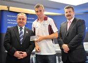 9 June 2008; Some of the country's finest up and coming GAA footballers and hurlers gathered in Dublin for the Ulster Bank Rising Star Awards. Having been selected from the 2008 Higher Education Championships, the best of the best were honoured at a reception held in Ulster Bank's Group Centre, in Dublin. Pictured receiving his award from GAA President Nickey Brennan and Sean Healy, right, Managing Director, Sales Business Banking, Ulster Bank, is Paul Conroy, GMIT and Galway. Ulster Bank Georges Quay, Dublin. Picture credit: Brendan Moran / SPORTSFILE