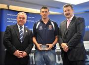9 June 2008; Some of the country's finest up and coming GAA footballers and hurlers gathered in Dublin for the Ulster Bank Rising Star Awards. Having been selected from the 2008 Higher Education Championships, the best of the best were honoured at a receprion held in Ulster Bank's Group Centre, in Dublin. Pictured reception his award from GAA President Nickey Brennan and Sean Healy, right, Managing Director, Sales Business Banking, Ulster Bank, is John O'Brien, Garda College and Dublin. Ulster Bank Georges Quay, Dublin. Picture credit: Brendan Moran / SPORTSFILE