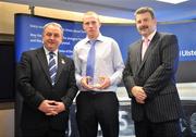 9 June 2008; Some of the country's finest up and coming GAA footballers and hurlers gathered in Dublin for the Ulster Bank Rising Star Awards. Having been selected from the 2008 Higher Education Championships, the best of the best were honoured at a reception held in Ulster Bank's Group Centre, in Dublin. Pictured receiving his award from GAA President Nickey Brennan and Sean Healy, right, Managing Director, Sales Business Banking, Ulster Bank, is Wayne McNamara, Limerick IT and Limerick. Ulster Bank Georges Quay, Dublin. Picture credit: Brendan Moran / SPORTSFILE