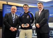 9 June 2008; Some of the country's finest up and coming GAA footballers and hurlers gathered in Dublin for the Ulster Bank Rising Star Awards. Having been selected from the 2008 Higher Education Championships, the best of the best were honoured at a reception held in Ulster Bank's Group Centre, in Dublin. Pictured receiving his award from GAA President Nickey Brennan and Sean Healy, right, Managing Director, Sales Business Banking, Ulster Bank, is Ray McLoughney, Waterford IT and Tipperary. Ulster Bank Georges Quay, Dublin. Picture credit: Brendan Moran / SPORTSFILE