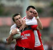 14 June 2008; Ronan Murtagh, Down, in action against Ryan McMenamin, Tyrone. GAA Football Ulster Senior, Down v Tyrone, Pairc Esler, Newry, Co. Down. Picture credit: Oliver McVeigh / SPORTSFILE