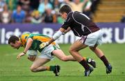 15 June 2008; Donal Brennan, Leitrim, in action against Paul Doherty, Galway. GAA Football Connacht Senior Championship Semi-Final, Galway v Leitrim, Pearse Stadium, Galway. Picture credit: Brian Lawless / SPORTSFILE