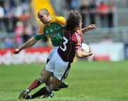 15 June 2008; Mathew Clancy, Galway, in action against Donal Brennan, Leitrim. GAA Football Connacht Senior Championship Semi-Final, Galway v Leitrim, Pearse Stadium, Galway. Picture credit: Brian Lawless / SPORTSFILE
