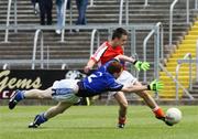 15 June 2008; Robbie Tasker, Armagh, in action against Damien Barkey, Cavan. ESB Ulster Minor Football Championship Quarter-Final, Cavan v Armagh, Kingspan Breffni Park, Cavan. Picture credit: Oliver McVeigh / SPORTSFILE