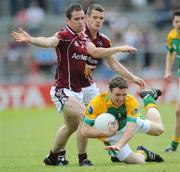 15 June 2008; Dermot Reynolds, Leitrim, in action against Damian Burke, Galway. GAA Football Connacht Senior Championship Semi-Final, Galway v Leitrim, Pearse Stadium, Galway. Picture credit: Ray Ryan / SPORTSFILE