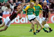 15 June 2008; Declan Maxwell, Leitrim, in action against Finnian Hanley, Galway. GAA Football Connacht Senior Championship Semi-Final, Galway v Leitrim, Pearse Stadium, Galway. Picture credit: Ray Ryan / SPORTSFILE