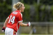 9 May 2015; Valerie Mulcahy, Cork, celebrates scoring a first half point. TESCO HomeGrown Ladies National Football League, Division 1 Final, Cork v Galway. Parnell Park, Dublin. Picture credit: Piaras Ó Mídheach / SPORTSFILE