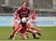 9 May 2015; Patricia Gleeson, Galway, in action against Geraldine O'Flynn, Cork. TESCO HomeGrown Ladies National Football League, Division 1 Final, Cork v Galway. Parnell Park, Dublin. Picture credit: Cody Glenn / SPORTSFILE