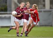 9 May 2015; Sinead Burke, Galway, in action against Orla Finn, Cork. TESCO HomeGrown Ladies National Football League, Division 1 Final, Cork v Galway. Parnell Park, Dublin. Picture credit: Cody Glenn / SPORTSFILE