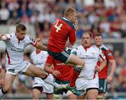 9 May 2015; Keith Earls, Munster, is tackled by Paul Marshall, Ulster. Guinness PRO12, Round 21, Ulster v Munster. Kingspan Stadium, Ravenhill Park, Belfast. Picture credit: Oliver McVeigh / SPORTSFILE