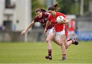 9 May 2015; Eimear Scally, Cork, in action against Aine Seoighe, Galway. TESCO HomeGrown Ladies National Football League, Division 1 Final, Cork v Galway. Parnell Park, Dublin. Picture credit: Cody Glenn / SPORTSFILE