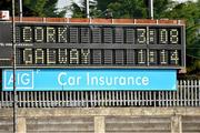 9 May 2015; The scoreboard at the end of the match showing a draw. TESCO HomeGrown Ladies National Football League, Division 1 Final, Cork v Galway. Parnell Park, Dublin. Picture credit: Cody Glenn / SPORTSFILE