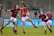 9 May 2015; Eimear Scally, Cork, in action against Emer Flaherty, Galway. TESCO HomeGrown Ladies National Football League, Division 1 Final, Cork v Galway. Parnell Park, Dublin. Picture credit: Cody Glenn / SPORTSFILE