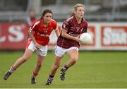 9 May 2015; Sinéad Burke, Galway, in action against Eimear Scally, Cork. TESCO HomeGrown Ladies National Football League, Division 1 Final, Cork v Galway. Parnell Park, Dublin. Picture credit: Piaras Ó Mídheach / SPORTSFILE