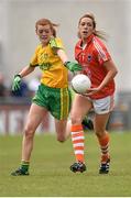 9 May 2015; Caroline O'Hanlon, Armagh, in action against Deirdre Foley, Donegal. TESCO HomeGrown Ladies National Football League, Division 2 Final, Armagh v Donegal. Parnell Park, Dublin. Picture credit: Cody Glenn / SPORTSFILE