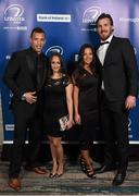 9 May 2015; Zane Kirchner and wife Tasmeen with Kane Douglas and Jennerly Viera at the Leinster Rugby Awards Ball. The Leinster Rugby Awards Ball took place, at the Double Tree by Hilton hotel, Dublin, in front of over 500 attendees as Leinster Rugby celebrated the achievements of those both on and off the field in both the domestic and the professional game. On the night Sean Cronin was awarded the Bank of Ireland Leinster Rugby Players' Player of the Year and Jack Conan was awarded the Samsung Galaxy S6 Young Player of the Year award. RTÉ's Darragh Maloney was MC for the evening as Leinster Rugby Head Coach Matt O'Connor, Captain Jamie Heaslip and the rest of the players also took the opportunity to celebrate the careers of Leinster Rugby stalwarts Gordon D'Arcy and Shane Jennings. Picture credit: Stephen McCarthy / SPORTSFILE