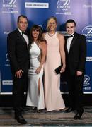 9 May 2015; Ian and Sharon Woods, with Jenni Burke and Killian Mullen at the Leinster Rugby Awards Ball. The Leinster Rugby Awards Ball took place, at the Double Tree by Hilton hotel, Dublin, in front of over 500 attendees as Leinster Rugby celebrated the achievements of those both on and off the field in both the domestic and the professional game. On the night Sean Cronin was awarded the Bank of Ireland Leinster Rugby Players' Player of the Year and Jack Conan was awarded the Samsung Galaxy S6 Young Player of the Year award. RTÉ's Darragh Maloney was MC for the evening as Leinster Rugby Head Coach Matt O'Connor, Captain Jamie Heaslip and the rest of the players also took the opportunity to celebrate the careers of Leinster Rugby stalwarts Gordon D'Arcy and Shane Jennings. Picture credit: Stephen McCarthy / SPORTSFILE